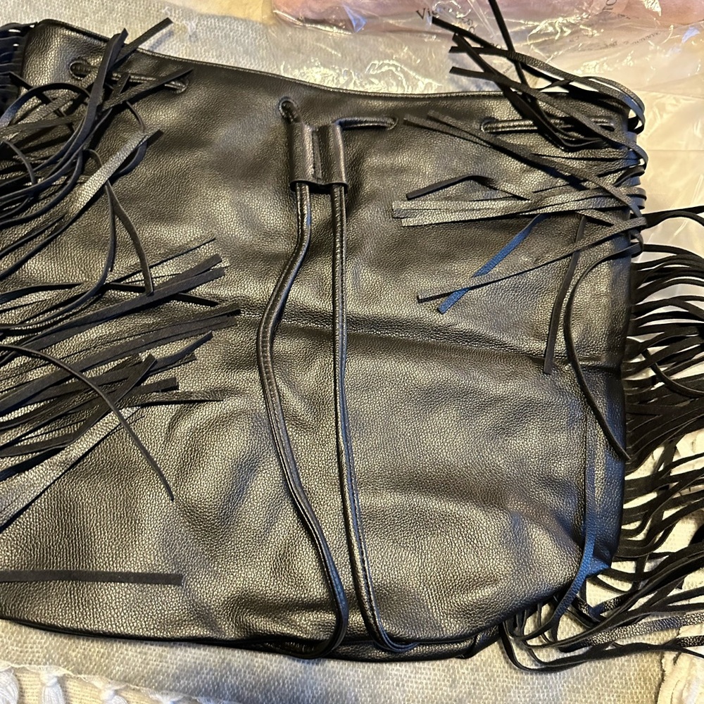 Victoria's Secret Black Fringe Shoulder Bag